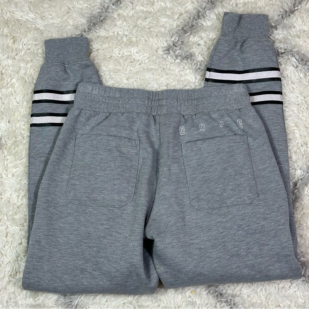 DOPE Gray Joggers with Black and White Stripes - Picture 6 of 7